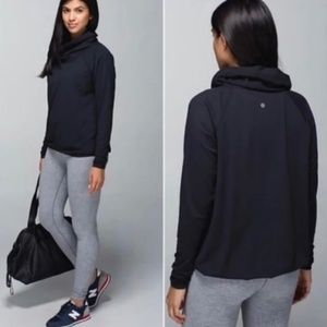 Lululemon Healthy Heart Pullover Black Cowl Neck with Thumbholes